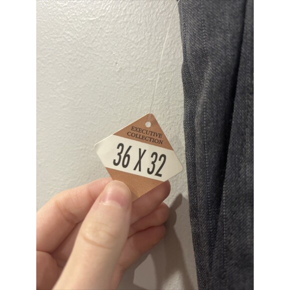 Executive Collection 100% Wool Gray Striped Dress Pants Size 36x32 - Picture 2 of 6